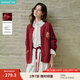 茵曼（INMAN）安可拉紅開衫毛衣女2024冬針織外套長袖上衣 復古紅 L