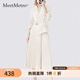 MeetMetro瑪依爾西裝連衣裙女2025秋季新款質(zhì)感職業(yè)通勤百褶裙 淺杏【現(xiàn)貨閃電發(fā)】 L