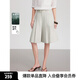 ELLE摩登設(shè)計(jì)感高腰裙褲女2025夏季新款萊賽爾天絲通勤闊腿短褲 淺灰 L