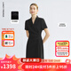 朗姿戧駁領(lǐng)優(yōu)雅干練西裝連衣裙女醋酸通勤裙子女2025年夏季新款 黑色 S