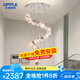 歐普照明（OPPLE） 全光譜輕奢樓梯燈吊燈旋轉(zhuǎn)led大廳燈水晶別墅loft復(fù)式樓中山燈具 A款/16頭【全光譜三色】