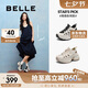 百麗周雨彤同款厚底老爹女鞋25新透氣舒適運動涼D5J1DBK5 白色/黑 38