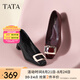 他她（TATA）通勤方扣高跟鞋女鞋黑色粗跟牛皮單鞋秋新款7YO02CQ4 黑色 36