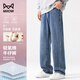 貓人牛仔褲男士【闊腿】美式直筒寬松春夏季青年休閑復古直筒長(cháng)褲子男