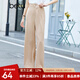 betu百圖女裝高腰闊腿褲寬松休閑褲2201T46 杏色 L