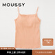 moussy 女裝新款U型領(lǐng)帶胸墊修身針織吊帶衫女010GSS80-0400 131淺橙色 均碼