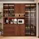 詩(shī)楓實(shí)木餐邊柜中古風(fēng)一體靠墻高柜可定制廚房?jì)ξ锔吖窨蛷d茶水柜酒柜 2.2*2.4米高【六門(mén)餐邊柜】