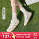 西遇夏季薄款德訓鞋女2025新款百搭小白鞋平底藍色透氣網(wǎng)面運動(dòng)鞋 米色 36 (230)
