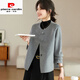 皮爾卡丹（pierre cardin）高端雙面羊絨大衣女短款2025秋冬新款無(wú)領(lǐng)簡(jiǎn)約洋氣小個(gè)子毛呢外套 灰色 M  106-115斤