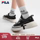 斐樂（FILA）官方女鞋七夕禮物送女友復(fù)古帆布鞋LOOP夏款輕便舒適休閑運(yùn)動鞋 黑-BK 38