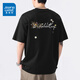 真維斯重磅薄款刺繡T恤男2025新款夏季短袖衣服半袖圓領(lǐng)潮牌體恤衫 黑色 ZEN7325 XL 建議體重150-165斤