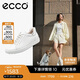 愛步（ECCO） 夏季牛皮系帶休閑板鞋 柔酷7號(hào)女鞋470843 白色/銀色38