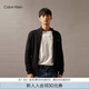 Calvin KleinJeans秋冬男女情侶ck休閑通勤刺繡立領(lǐng)拉鏈針織開(kāi)衫毛衣J326796 BEH-太空黑 L