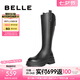 百麗（Belle）七夕禮物時尚彈力靴女商場同款舒適長筒靴B9F1DDG4 黑色 39 (245mm)