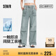 森馬（Semir）森柔牛仔|商場同款牛仔褲女抽繩工裝褲2025夏闊腿褲103325124007