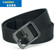 葉余簡(jiǎn)約休閑單針扣帆布腰帶加厚雙面編織皮帶男百搭軍訓工裝牛仔褲帶 純黑