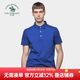 圣大保羅男士短袖夏季透氣Polo衫t恤商務(wù)休閑翻領(lǐng)短袖純棉純色合身版上衣 K5灰藍(lán)色 S (46) 160/80B