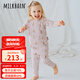 Milkbarn兒童保暖內(nèi)衣套裝小孩睡衣男童女童家居服嬰兒寶寶秋衣褲 滑雪派對(duì) 80 cm