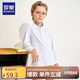 羅蒙兒童白色長袖polo衫男女童T恤打底衫學(xué)生班服校園服飾  白色 150