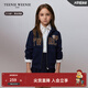 Teenie Weenie Kids小熊童裝24秋款男女童復(fù)古學(xué)院風(fēng)連帽衛(wèi)衣開衫 藏青色 140 cm