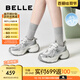 百麗（Belle）張凌赫孟子義同款藍(lán)鯨老爹鞋女25秋新商場(chǎng)款休閑鞋D2K1DCM5預(yù)售 【孟子義/張凌赫推薦】銀色-單里 37 (235mm)