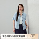 纖莉秀【時(shí)尚氣質(zhì)韓系別致百搭短外套】大碼女裝胖mm2025夏裝新款0791 藍色 2XL