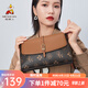 稻草人包包女包2025新款時尚復(fù)古單肩包撞色百搭斜挎包生日禮物送媽媽 深棕配棕色