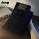 JEEP SPIRIT純黑色牛仔褲男2025年秋季新款修身小腳褲彈力高端歐版小直筒男褲 黑色 31 建議 135-140 斤穿