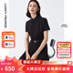 朗姿【尖貨補(bǔ)單】黑白色顯瘦輕禮服襯衫連衣裙女夏新款復(fù)古小黑裙裙子 黑色 M 160/80A