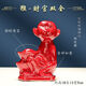 愛(ài)帛哆（AIBODUO）新款陶瓷猴子補缺家居裝飾品猴擺件唐三彩全瓷猴子化解風(fēng)水猴 靈猴進(jìn)寶-大紅色