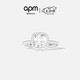 APM Monaco小碼方形密鑲戒指女情侶銀精致飾品七夕情人節(jié)禮物送女友