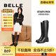 百麗（Belle）周雨彤同款星環(huán)騎士靴女商場同款時髦長靴3KV72DG4 黑色 37 (235mm)