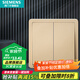 西門(mén)子（SIEMENS）開(kāi)關(guān)插座面板 強電10A墻壁86型面板 致典系列日曜金 二開(kāi)雙控