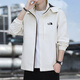 PLPQ輕奢高檔品牌夾克男士外套春秋新款冬季保暖潮流韓版時(shí)尚連帽衣服 NM001米白色【春秋款】 2XL (建議150-165斤)
