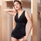 UJR收腹背心收小肚子緊身束腰緊身無(wú)痕蕾絲V領(lǐng)打底塑身衣分體上半身 黑色 L 適合85-100斤