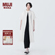 無印良品（MUJI）女式 涼感平紋立領(lǐng)短袖連衣裙裙子長(zhǎng)裙襯衫裙開衫外搭涼感物語 白色 M (160/84A)