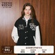 Teenie Weenie小熊春季學(xué)院風(fēng)休閑紅色棒球服保暖棉服棉襖外套女裝 黑色 S (160)