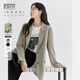 對白（DUIBAI）簡(jiǎn)約休閑西裝外套女2026春季新款高級感氣質(zhì)通勤顯瘦西服上衣 淺灰咖 M