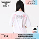 BOY LONDON【繁花】潮牌T恤情侶款短袖櫻花翅膀印花N01712 白色 S