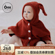 OAK FAMILY嬰兒斗篷外出防風(fēng)秋冬季寶寶披風(fēng)擋風(fēng)保暖兒童外套 紅色 100 cm【推薦身高90-100cm】2-3歲