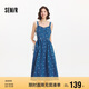 森馬（Semir）牛仔連衣裙女甜酷時(shí)尚個(gè)性2025夏元?dú)鉂M印背帶裙俏皮109325114025