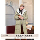 紫涵（ZIHAN）紫涵長(cháng)款連帽羽絨服外套女2024年冬季新款純色寬松過(guò)膝鴨絨面包服 霧綠色 L