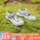 駱駝（CAMEL）戶外涼鞋女丑萌沁涼版撞色厚底涼鞋 L25M076016 淺灰 36 