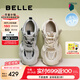 百麗（Belle）拼接老爹鞋女2025夏新商場同款網(wǎng)面透氣厚底鞋D5D1DBM5 米杏 36 (230mm)