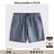 ABERCROMBIE & FITCH【澤西風(fēng)短褲】男裝25夏季美式寬松直筒松緊腰短褲KI128-5072 藍色 M (180/80A)