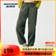 斯凱奇（Skechers）閃穿褲子女秋季傘兵褲闊腿褲吸濕速干運動(dòng)褲降落傘褲 黑森林綠/0373 S