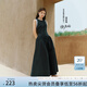 范思藍(lán)恩【徐若晗同款】腰精裙無(wú)袖背帶連衣裙女夏收腰禮服小黑裙 墨染黑 XL