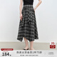 自巧小個(gè)子設計感復古格紋傘裙女2025新款夏季不規則格子半身裙子 黑白格 M （尺碼：4）