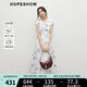 紅袖100%棉連衣裙2025夏季新款女裝【靜謐藍(lán)語(yǔ)】收腰小飛袖V領(lǐng)長(zhǎng)裙 白底藍(lán)花674 L