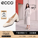 愛步（ECCO）瑪麗珍鞋女鞋 2025年夏季倪妮同款高跟鞋淺口單鞋 型塑290963 石灰色29096301378 36